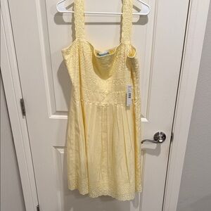 ANTONIO MELANI Lemon Drop Yellow strap pleated dress